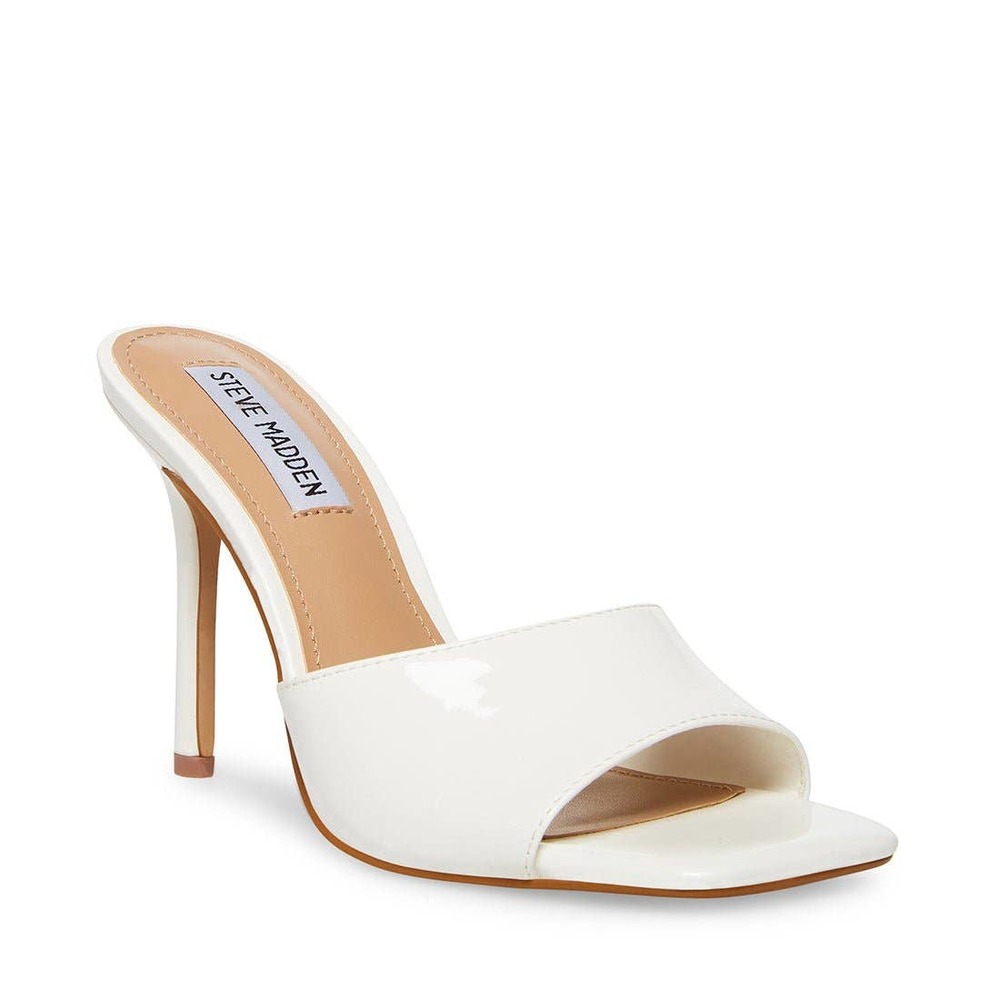 Steve Madden Women's Signal Heeled Sandal Square Toe White Size 7.5 US